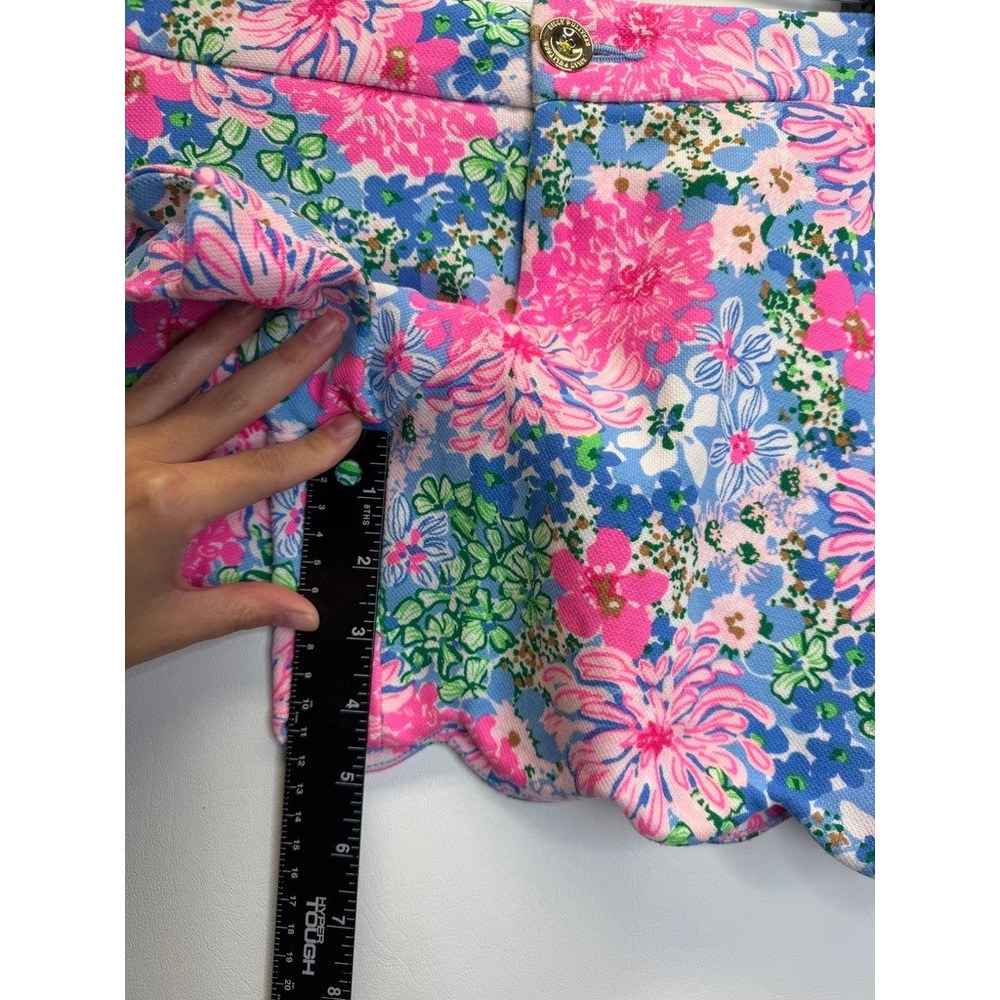 Lilly Pulitzer Buttercup Knit Short Women 6 Multi Lil Soiree All Day Scallop Hem - Picture 5 of 13